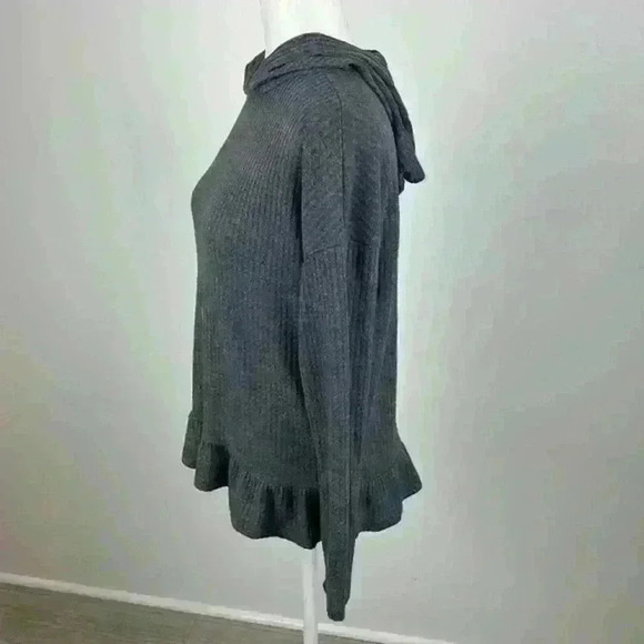 LC Lauren Conrad Grey Sparkly Hooded Top Size Small - Picture 3 of 8